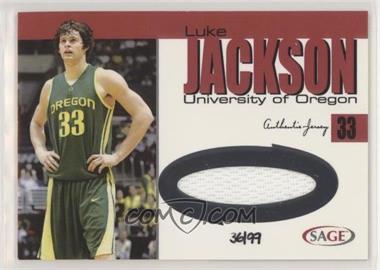 2004-05 Sage Autographed Basketball - Authentic Jersey - Red #JR9 - Luke Jackson /99