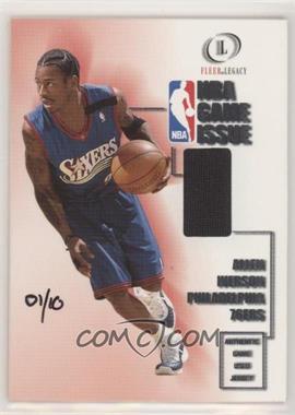 2004-05 Skybox Premium - Fleer Buyback Materials #_ALIV.2 - Allen Iverson (2000-01 Fleer Legacy NBA Game Issue) /10