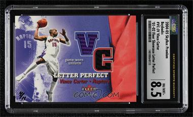 2004-05 Skybox Premium - Fleer Buyback Materials #_VICA.7 - Vince Carter (2001-02 Fleer Exclusive Letter Perfect) /11 [CSG 8.5 NM/Mint+]