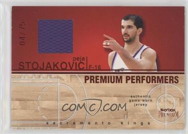 2004-05 Skybox Premium - Premium Performers Jerseys - Ruby #PPJ-PS - Peja Stojakovic /75