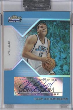 2004-05 Topps Finest - [Base] - Blue Refractor #168 - Rookie Autograph - Kris Humphries /50 [Uncirculated]