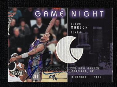 2004-05 Ultimate Collection - Ultimate Buybacks #GM-SM - Shawn Marion (2002-03 Upper Deck Game Night Jerseys) /11