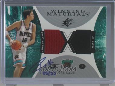 2004-05 Ultimate Collection - Ultimate Buybacks #WM31 - Pau Gasol (2003-04 SPx Winning Materials) /22