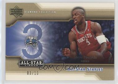 2004-05 Upper Deck All-Star Lineup - All-Star Staples - Gold #ST-SF - Steve Francis /10