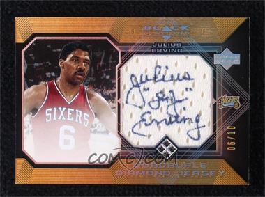 2004-05 Upper Deck Black Diamond - Quadruple Diamond Jersey Autographs #QDJ-JE - Julius Erving /10