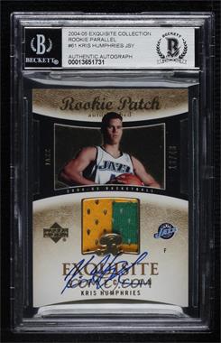 2004-05 Upper Deck Exquisite Collection - [Base] - Rookies Jersey Number Parallel #61 - Exquisite Rookie Patch Auto - Kris Humphries /43 [BGS Encased]