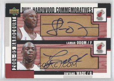 2004-05 Upper Deck Hardcourt - Dual Hardwood Commemoratives #HC2-OW - Lamar Odom, Dwyane Wade