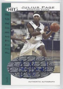 2004 SAGE Hit - Authentic Autograph #A9 - Julius Page