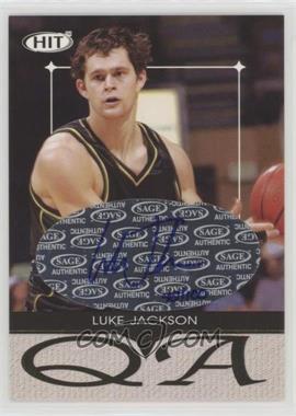 2004 SAGE Hit - Q & A Autographs #QA33 - Luke Jackson /100