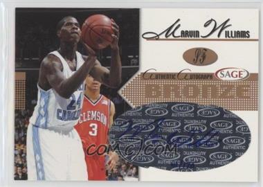 2005-06 SAGE Autographed - Autographs - Bronze #A28 - Marvin Williams /170