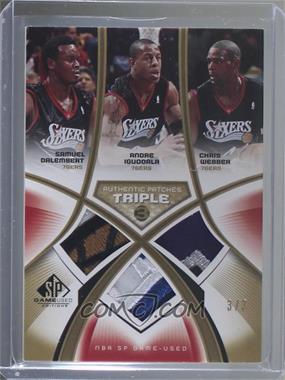 2005-06 SP Game Used Edition - Authentic Patches Triple - Gold #AF3P-DIW - Samuel Dalembert, Chris Webber, Andre Iguodala /3