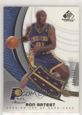 2005-06 SP Game Used Edition - [Base] - Authentic Fabrics Gold #39-J - Ron Artest /100