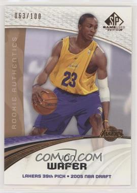2005-06 SP Game Used Edition - [Base] - Bronze #136 - Rookie Authentics - Von Wafer /100
