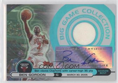 2005-06 Topps Big Game - Big Game Collection Relics - Autographs #BGA-BG - Ben Gordon /101