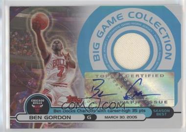 2005-06 Topps Big Game - Big Game Collection Relics - Autographs #BGA-BG - Ben Gordon /101