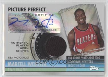 2005-06 Topps Big Game - Picture Perfect Relics - Autographs #PPAS-MW - Martell Webster (Shorts) /199