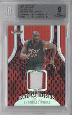 2005-06 Topps Finest - Patchworks Relics - Refractor #FPR-SO - Shaquille O'Neal /29 [BGS 9 MINT]