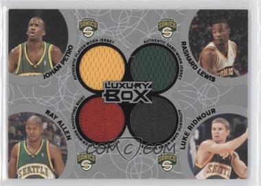 2005-06 Topps Luxury Box - Box Out Relics - Courtside #BOR-25 - Johan Petro, Rashard Lewis, Ray Allen, Luke Ridnour /25