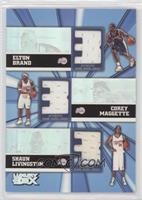 Elton Brand, Corey Maggette, Shaun Livingston [EX to NM] #/250