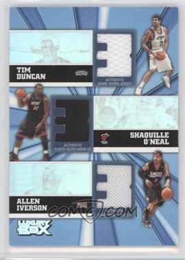 2005-06 Topps Luxury Box - Trinity Relics #TR-DOI - Tim Duncan, Shaquille O'Neal, Allen Iverson /250
