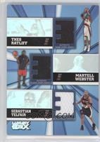 Theo Ratliff, Martell Webster, Sebastian Telfair #/250