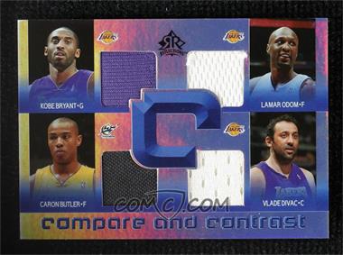 2005-06 Upper Deck NBA Reflections - Compare and Contrast Quads #CC4-4 - Kobe Bryant, Lamar Odom, Caron Butler, Vlade Divac, Peja Stojakovic, Mike Bibby, Cuttino Mobley, Brad Miller /25