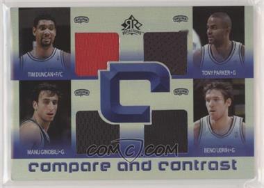 2005-06 Upper Deck NBA Reflections - Compare and Contrast Quads #CC4-6 - Tim Duncan, Tony Parker, Manu Ginobili, Beno Udrih, Michael Finley, Dirk Nowitzki, Jerry Stackhouse, Jason Terry /25