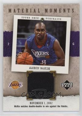 2005-06 Upper Deck Portraits - Material Moments #MM-AM - Aaron McKie