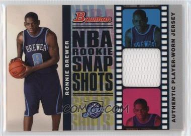 2006-07 Bowman Draft Picks & Stars - NBA Rookie Snap Shots Jerseys #RSR-RBR - Ronnie Brewer /199