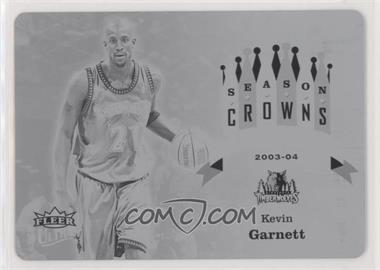 2006-07 Fleer Ultra - Season Crowns - Printing Plate Black #SC-KG - Kevin Garnett /1