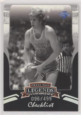 2006-07 Press Pass Legends - [Base] - Silver #S70 - Checklist - Larry Bird /499