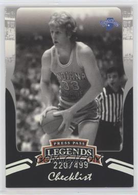 2006-07 Press Pass Legends - [Base] - Silver #S70 - Checklist - Larry Bird /499