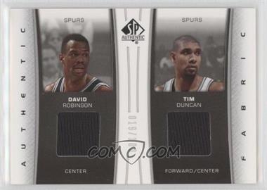 2006-07 SP Authentic - Authentic Fabric Dual #DF-DR - David Robinson, Tim Duncan /100