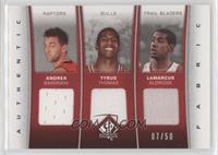 Andrea Bargnani, Tyrus Thomas, LaMarcus Aldridge #/50