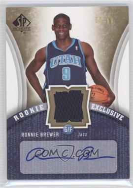 2006-07 SP Authentic - Rookie Exclusive - Jersey Autograph #RE-RO - Ronnie Brewer /60