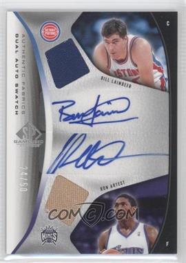2006-07 SP Game Used Edition - Authentic Fabrics Dual Swatch Autograph #AFDA-AL - Bill Laimbeer, Ron Artest /50