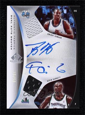 2006-07 SP Game Used Edition - Authentic Fabrics Dual Swatch Autograph #AFDA-GH - Dwight Howard, Kevin Garnett /50