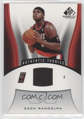 2006-07 SP Game Used Edition - [Base] #179 - Authentic Fabrics - Zach Randolph