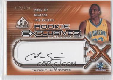 2006-07 SP Game Used Edition - Rookie Exclusives Autographs #RE-CS - Cedric Simmons /100