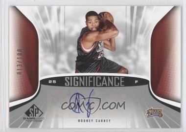 2006-07 SP Game Used Edition - SIGnificance #SA-RC - Rodney Carney /100