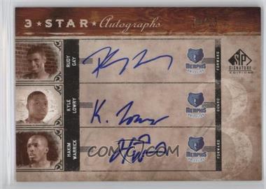 2006-07 SP Signature Edition - 3 Star Autographs #3SA-GLW - Rudy Gay, Kyle Lowry, Hakim Warrick /25