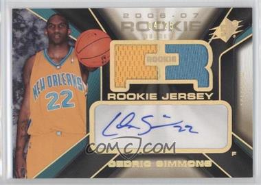 2006-07 SPx - [Base] - Spectrum #133 - Rookie Auto Jersey - Cedric Simmons /25