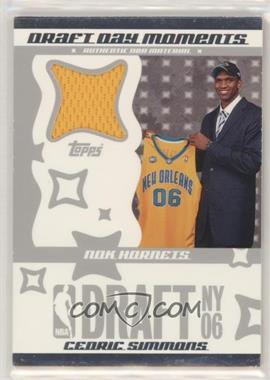 2006-07 Topps Big Game - Draft Day Moments - Jersey #DDMJ-CS - Cedric Simmons /99
