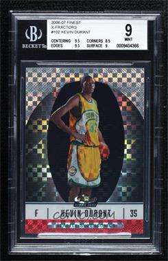 2006-07 Topps Finest - [Base] - X-Fractor #102 - 2007-08 Rookie - Kevin Durant /25 [BGS 9 MINT]