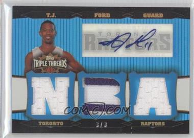2006-07 Topps Triple Threads - Relic Autographs - Sapphire #TTRA-115 - T.J. Ford /3