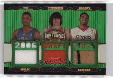 2006-07 Topps Triple Threads - Relic Combos - Emerald #TTRC-13 - Rudy Gay, Adam Morrison, Rodney Carney /18