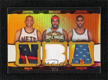 2006-07 Topps Triple Threads - Relic Combos - Gold #TTRC-27 - Vince Carter, Rasheed Wallace, Antawn Jamison /9