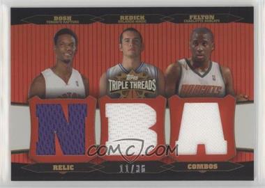 2006-07 Topps Triple Threads - Relic Combos #TTRC-54 - Chris Bosh, J.J. Redick, Raymond Felton /36