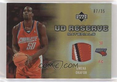 2006-07 UD Reserve - Materials - Gold #RM-EO - Emeka Okafor /35 [EX to NM]