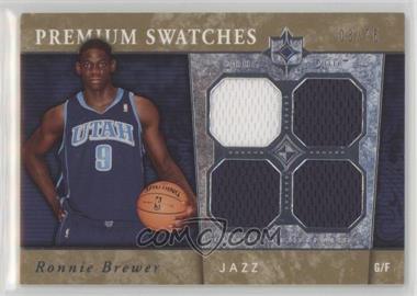 2006-07 Ultimate Collection - Premium - Gold Quad Swatches #PR-RB - Ronnie Brewer /75